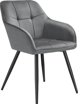 Image de Chaise MARILYN en velours - gris/noir, par pièce