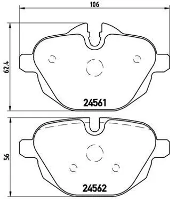 Produktbild von Brembo Bremsbelagsatz, Scheibenbremse Hinterachse P 06 064
