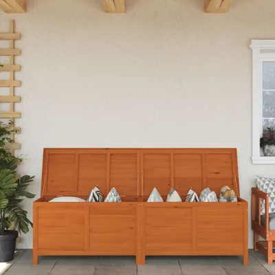 Image de The Living Store Coffre de jardin Marron 198,5x50x56,5 cm Sapin massif
