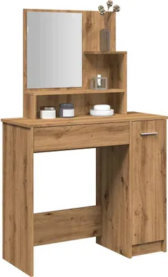 Produktbild von Möbel Schminktisch mit Spiegel Artisan-Eiche 86,5x35x136 cm - Schminktische &56000