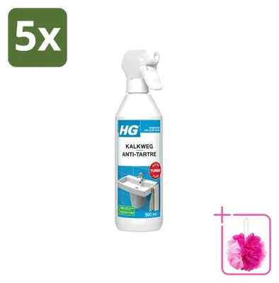 Produktbild von 5 x HG Kalkweg-Schaumspray – Entfernt Kalk schnell – 500 ml - Sparpackung - 5 Stücke