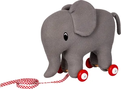 Produktbild von BabyGlück|Die Spiegelburg Elefant auf Holzrollen BabyGlück (gestrickt)