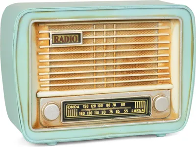 Produktbild von Moritz Blech-Deko Spardose Radio türkis Blechdekoration Blechmodell Modellauto Retro Sammlerstück Vintage Deko Nostalgie Antik Style