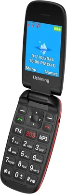 Immagine prodotto di Telefono per anziani, cellulare pieghevole, display a colori da 1,7 pollici, tasti grandi, tasto SOS, dual SIM, colore nero e rosso, adatto per
