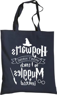 Image de Sac en tissu bleu 100 % coton, cadeau pour les enseignants