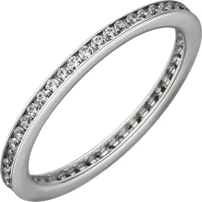 Produktbild von Schmaler Ring Memoryring aus 925 Silber weiße Zirkonia rundum 1,9mm breit Innenumfang 62mm Ø19.7mm