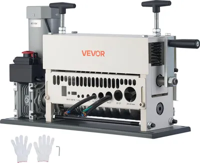 Produktbild von VEVOR Elektrische Kabelabisoliermaschine, 1,5-40 mm, Kabelschälmaschine, 11-Kanal-Automatik-Kupferkabel-Abisolierer, 370-W-Abisolierwerkzeug mit manuellem Handkurbelmodus, Not-Aus-Taste