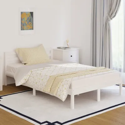 Produktbild von vidaXL Postel z masivu bez matrace borovice 120x200 cm Bílá