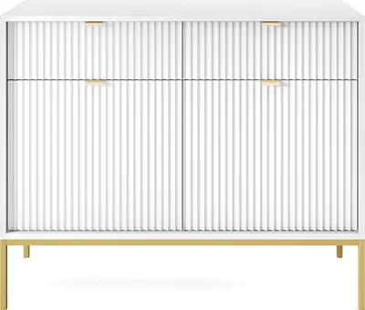 Produktbild von Minio, Kommode "NOVA", 104 cm, goldene Metallfüße, Weiße Farbe