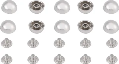 Image de 20 pcs. boutons de rivets champignons pour sacs, chaussures, d�coration, rivets, rivets champignons, set avec vis en fer galvanis� (No 8 champignon argent 12 mm + vis)