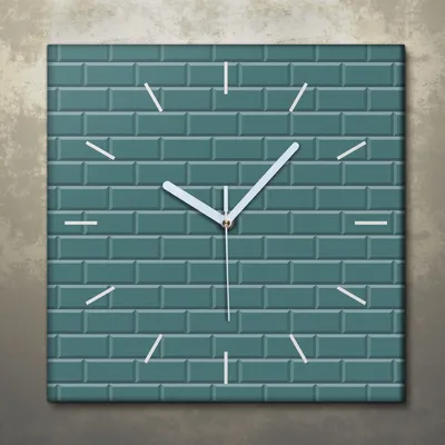 Produktbild von Wohnzimmer Leinwand Uhr Geräuschlos Küche 30x30 Farbige, Ziegel, Textur, Abstrakt, weiße Zeiger