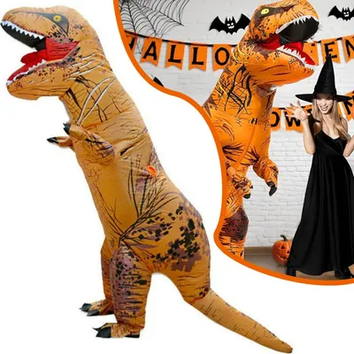 Produktbild von Aufblasbares Dino Kostüm Erwachsene Lustiges Dinosaurier Kostüme, Für Halloween, Karneval, Fasching, Cosplay, Weihnachten, 160-220 cm