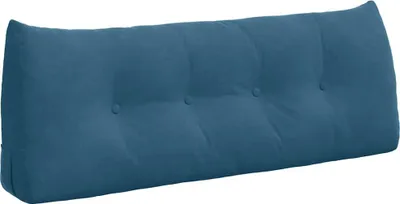 Zdjęcie produktu dla vidaXL Poduszka na plecy niebieska 120 x 24 x 50 cm aksamitna