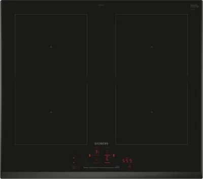 Produktbild von 60 cm induktionskochfeld mit 4 kochzonen, 7400 w, schwarz Siemens ED651HQB1E