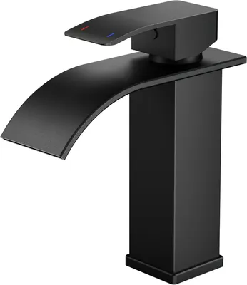 Produktbild von Wasserhahn Bad Schwarz,Wasserfallarmatur mit Auslaufhöhe 110 mm