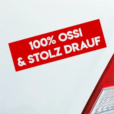 Produktbild von Auto Aufkleber 100% Prozent Ossi und stolz Drauf 20x6 cm Rot Sticker Heckscheibenaufkleber