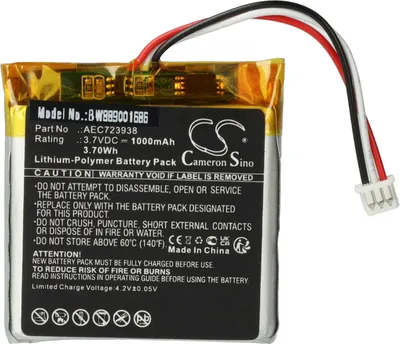 Produktbild von vhbw Akku Ersatz für Bang & Olufsen AEC723938 für Wireless Headset Kopfhörer (1000 mAh, 3,7 V, Li-Polymer)