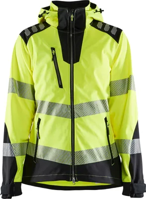 Produktbild von Blakläder® Damen High Vis Softshell Jacke High Vis 4791 2513 in div. Farben, Farbe:high vis gelb/schwarz, Größe:S