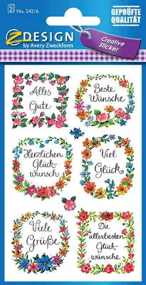 Produktbild von AVERY Zweckform Z Design Sticker "Glückwünsche" 2 Blatt à 6 Sticker