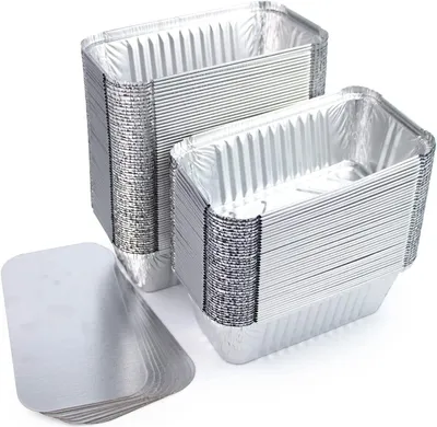 Image de Boîtes en aluminium jetables de 1400 ml - 100 pièces avec couvercle