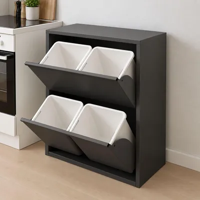 Imagen del producto de Anukhatun - Papelera, 60x25x93h cm , Capacidad 72 (18 por Cubo)