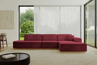 Produktbild von ALTDECOR Ecksofa in L-Form IREA-L2-v2 327x165x80 cm Bordeauxrot Corner Sofa Eckcouch Couch Wohnlandschaft Cauchsofa