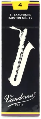 Baritonsaxophon-Rohrblatt, Bambus, Stärke 4, 5 Stück, schwarz
