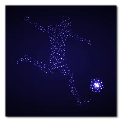 Produktbild von Wallario selbstklebende Möbelfolie/ Tischdecke für Innen und Außen, Größe: 60 x 60 cm - Fußball - ein Spieler aus tausend Sternen in blau