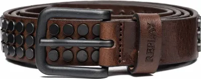 Immagine prodotto di REPLAY Pelle cintura Leather Belt W85 Faded Black Brown marrone argentato