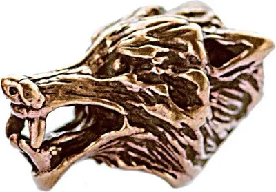 Produktbild von Haarschmuck Bartperle Vuk Wolfskopf Bronze Lockenperle 6995