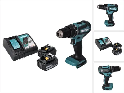 Produktbild von Makita DHP 485 RT Akku Schlagbohrschrauber 18 V 50 Nm Brushless + 2x Akku 5,0 Ah + Ladegerät