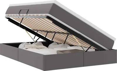 Obrázek produktu pro Postel s úložným prostorem a matrací Šedá 140 x 190 cm
