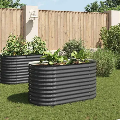 Produktbild von vidaXL Garten-Hochbeet 160x80x81 cm Verzinkter Stahl Grau