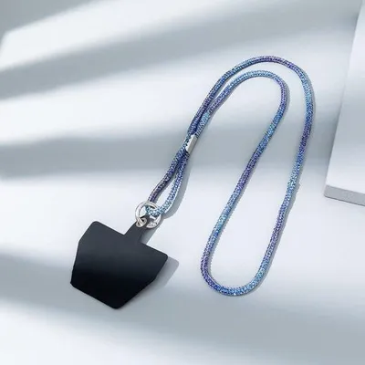 Productafbeelding van Solidchoice - Verstelbare Telefoonketting met Rhinestones in Blauw