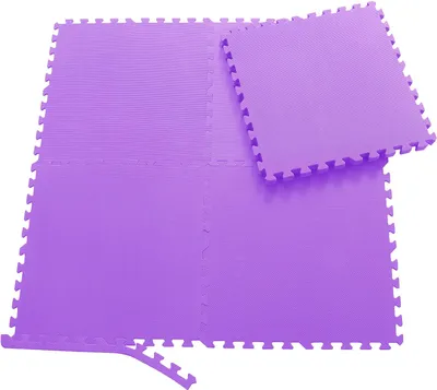 Produktbild von Sporttrend 24® 4 Schutzmatten + 8 Randstücke Set Lila 60x60x1cm | 1,44qm | Bodenschutzmatte Unterlegmatte Puzzlematte für Fitnessgeräte Sportgeräte