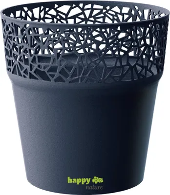 Produktbild von Kunststoff Blumentopf Ibo anthrazit Ø 17,5 cm Höhe 18 cm