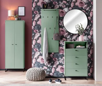 Produktbild von Garderoben Set inkl. LED-Hintergrundbeleuchtung JULBACH-80 in Pistazie, B/H/T: ca. 220,2/185,5/33,05 cm