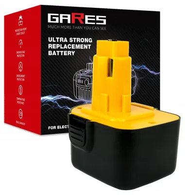 Obrázok produktu pre GARES Akumulátor Batéria pre Black&Decker CD1200 CD1202 FS1201 FS632 BDL12 | 12 V 2Ah | Zosilnená séria High-Performance | Vysoký výkon | Gares