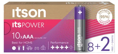 Immagine prodotto di ITSON, batterie AAA, confezione da 8 pezzi, 1,5V, batterie alcaline, adatte per orologi, torce