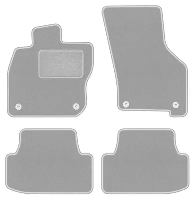 Image de Tapis de sol en moquette pour Skoda Audi A3 8Y MHEV 2020- – jeu 4 pièces, gris, sur mesure – Wielganizator OSLO