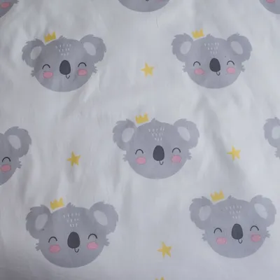 Obrázek produktu pro Jerry Fabrics Bavlněné povlečení 100x135 Koala bear stars 7554 bílé šedé dětské povlečení Sweet Deams povlak na polštář 40x60