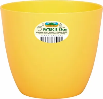 Image de Cache pot PATRICIE jaune plastique d15x13cm