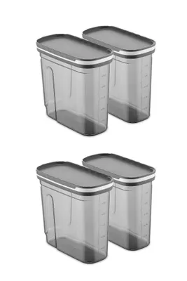 Produktbild von Hermia Concept, BNMSRGAR04-18, Vorratsdosen, Aufbewahrungsboxen-Set (4-teilig), Anthrazit, Plastik, 9 x 19 x 18 cm
