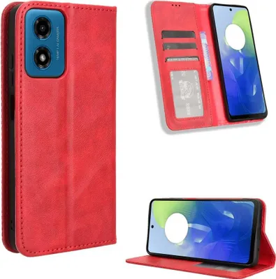 Produktbild von Mobigear Sensation  Motorola Moto G04 Hülle Klapphülle Geldbörse - Rot