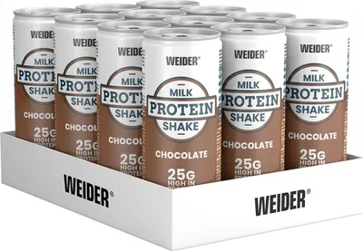 Produktbild von Weider Milk Protein Shake (12x250ml) Chocolate - Eiweiße - Eiweiß RTD