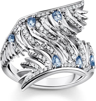 Thomas Sabo TR2409-644-1 Damen-Ring Phönix-Flügel Blaue Steine 1