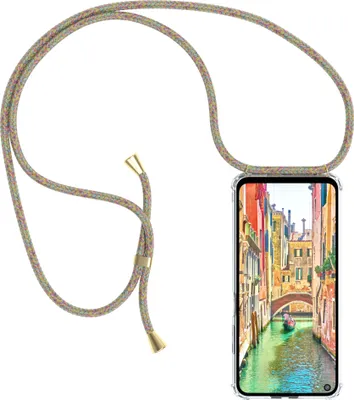 Produktbild von EAZY CASE Handykette kompatibel mit Xiaomi Redmi Note 9T, Handyhülle mit Umhängeband, Handykordel, Schutzhülle Clear, Band in Bunt