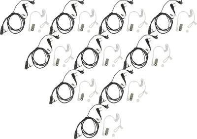 Produktbild von vhbw 10x Headset kompatibel mit Kenwood TK-2200LP, TK-2212, TK-2206, TK-2202K, TK-2207, TK-2201, TK-2202 Funkgerät - schwarz, Akustikschlauch