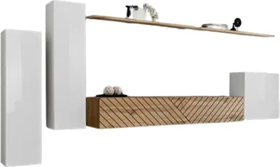 Produktbild von Meublorama AM-SWITCH 1-WWTL SW 1*7C/89KG, 3 Regale, 4 Tür(en), Weiß, Mitteldichte Faserplatte (MDF), 400 mm, 3300 mm