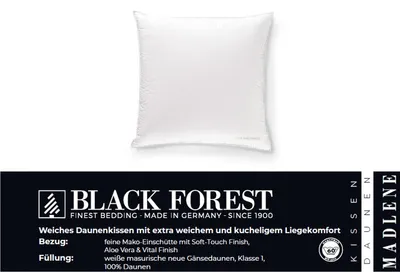 Zdjęcie produktu dla OBB Black Forest Poduszka puchowa Madlene Poduszka extra soft Rozmiar 80x80 cm